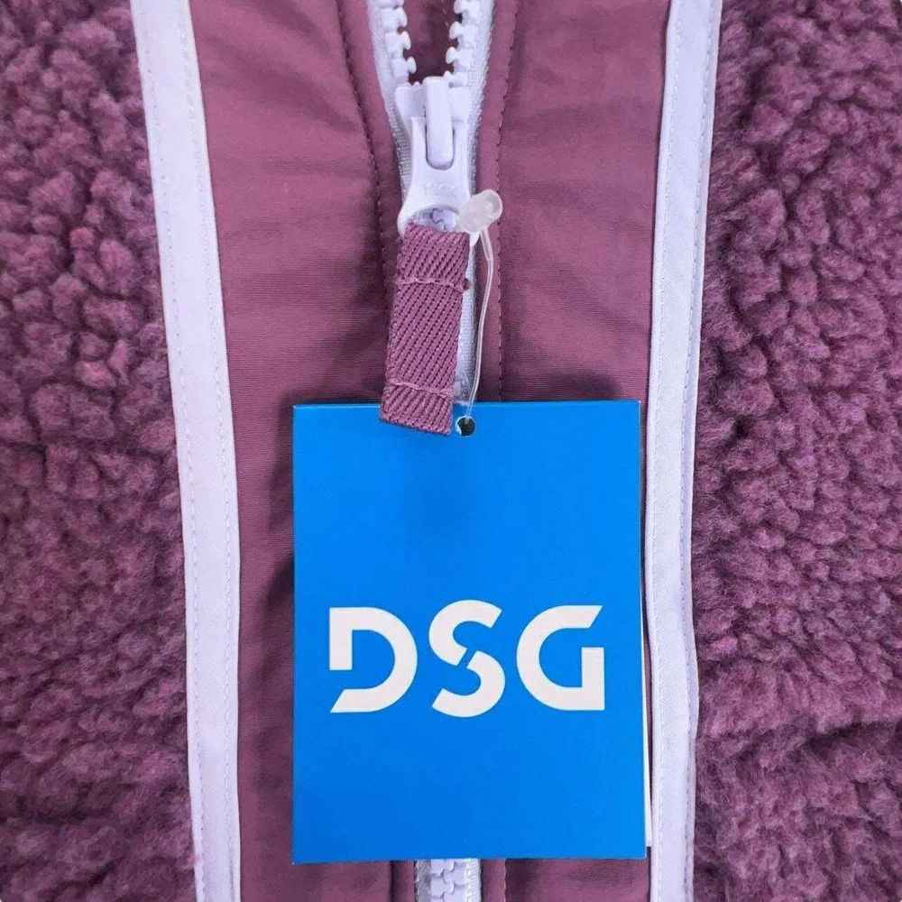 DSG Girls Purple Fuzzy Fleece Full Zip Jacket L (14) NWT WINTER GEAR‎ COAT